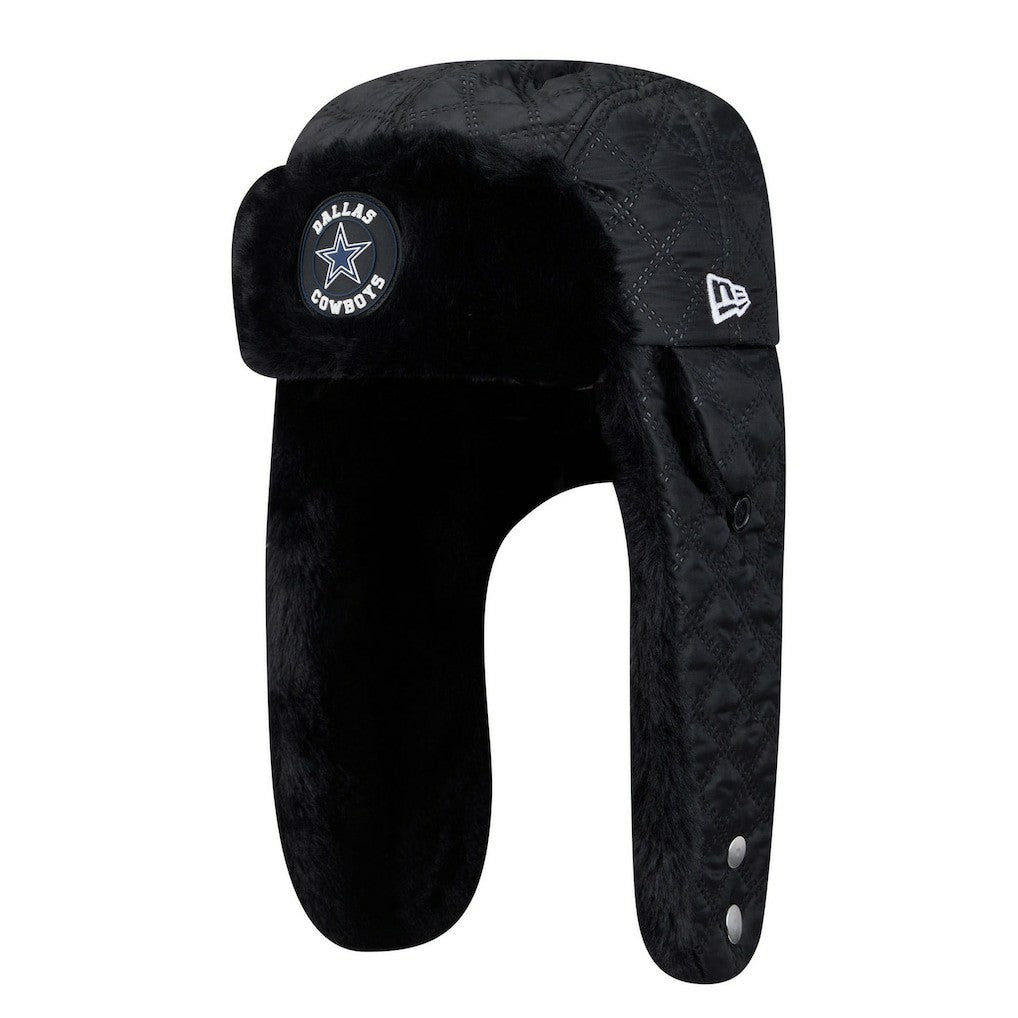 Dallas Cowboys New Era Quilted Trapper Hat - Black on sale