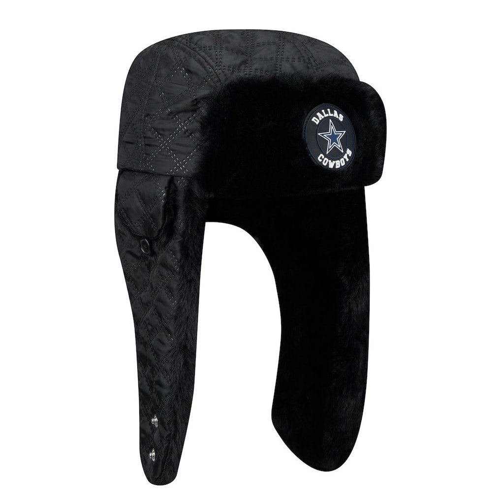 Dallas Cowboys New Era Quilted Trapper Hat - Black on sale