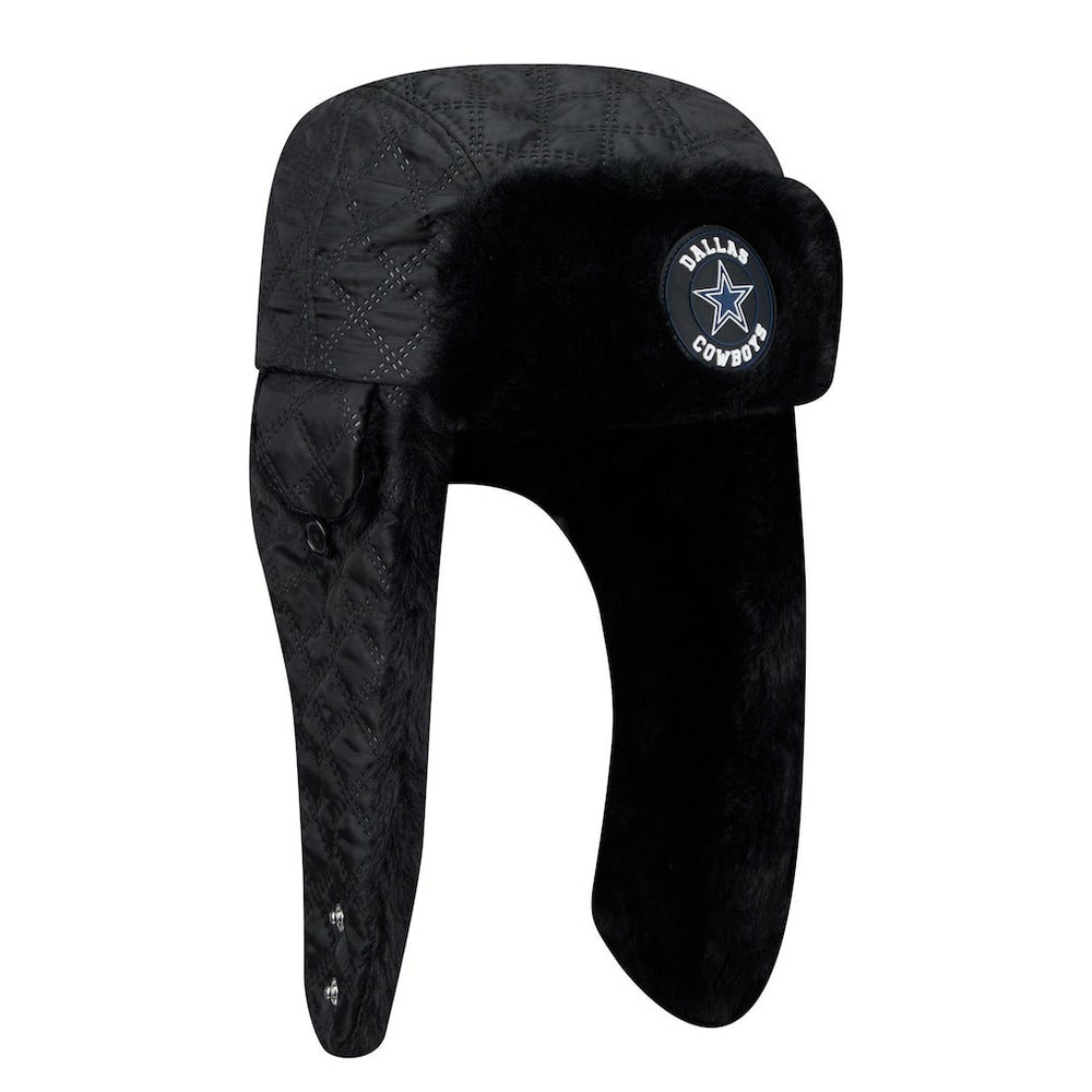 Dallas Cowboys New Era Quilted Trapper Hat - Black on sale