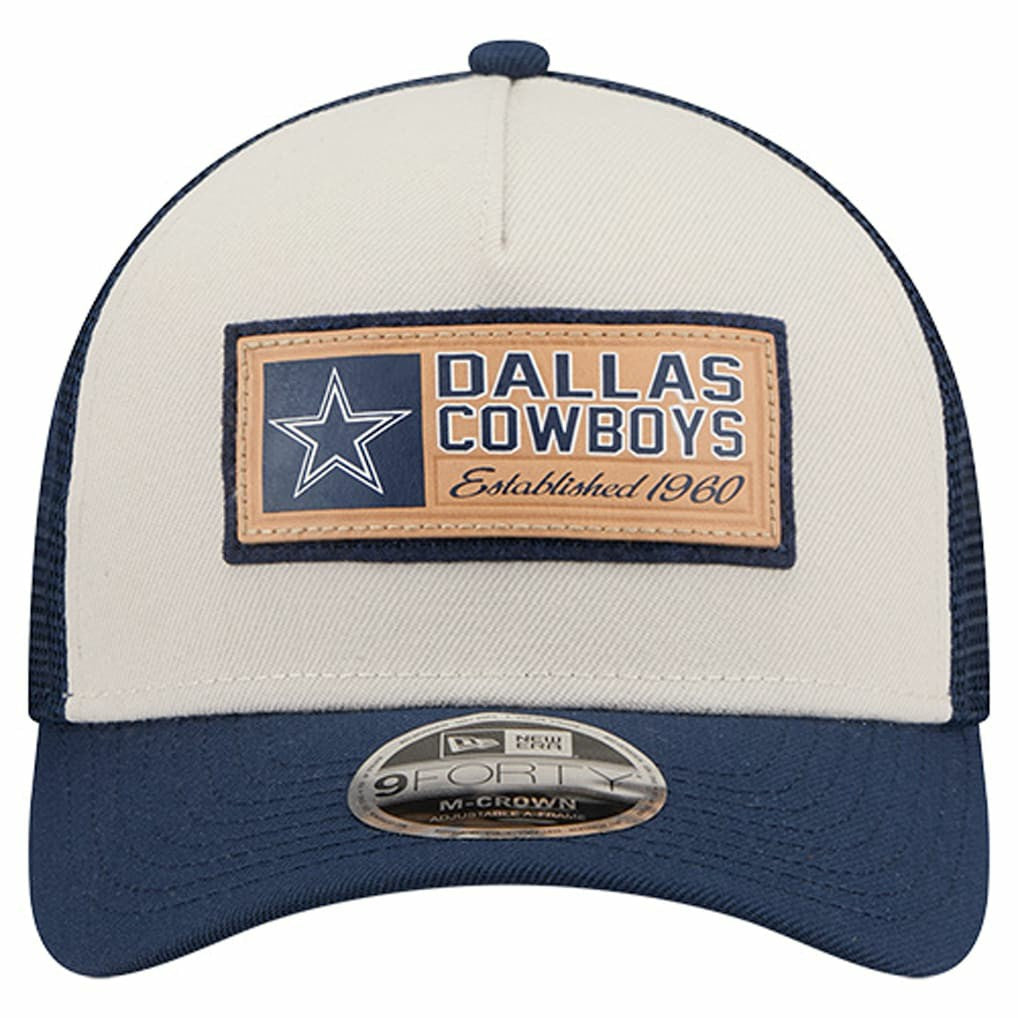 Dallas Cowboys New Era Two-Tone Text 9FORTY M-Crown Adjustable Hat - Stone/Navy online