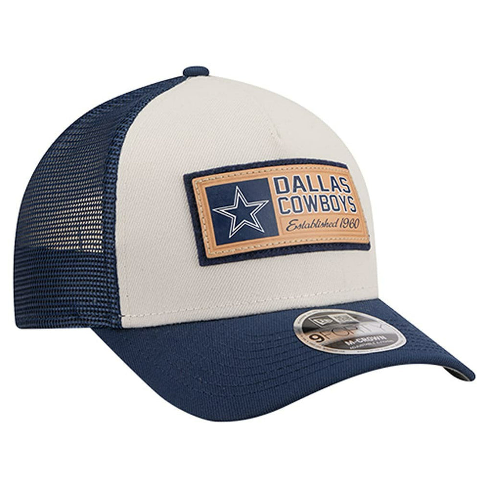 Dallas Cowboys New Era Two-Tone Text 9FORTY M-Crown Adjustable Hat - Stone/Navy online