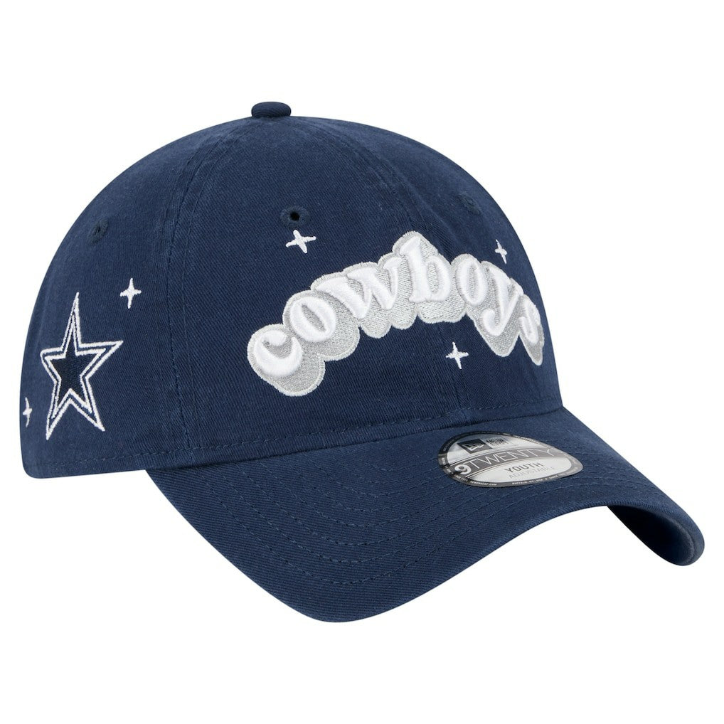 Dallas Cowboys New Era Girls Youth Cheer 9TWENTY Adjustable Hat - Navy for sale