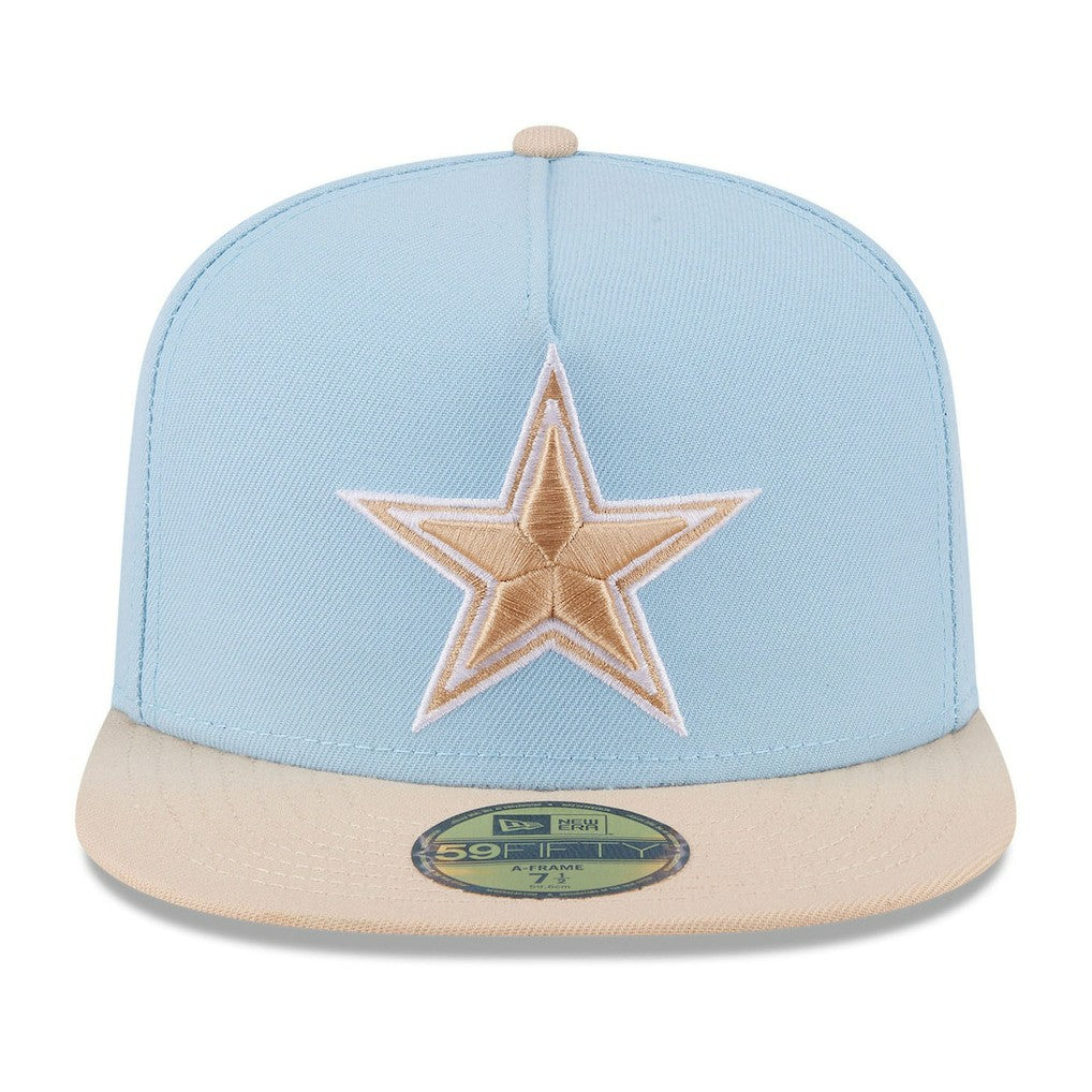 Dallas Cowboys New Era Two-Tone Color Pack A-Frame 59FIFTY Fitted Hat - Light Blue/Light Beige outlet