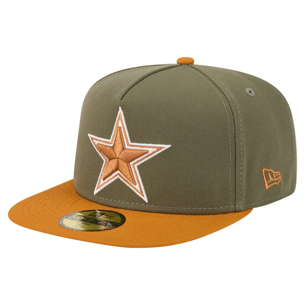 Dallas Cowboys New Era 2-Tone Color Pack A-Frame 59FIFTY Fitted Hat - Olive/Brown cheap