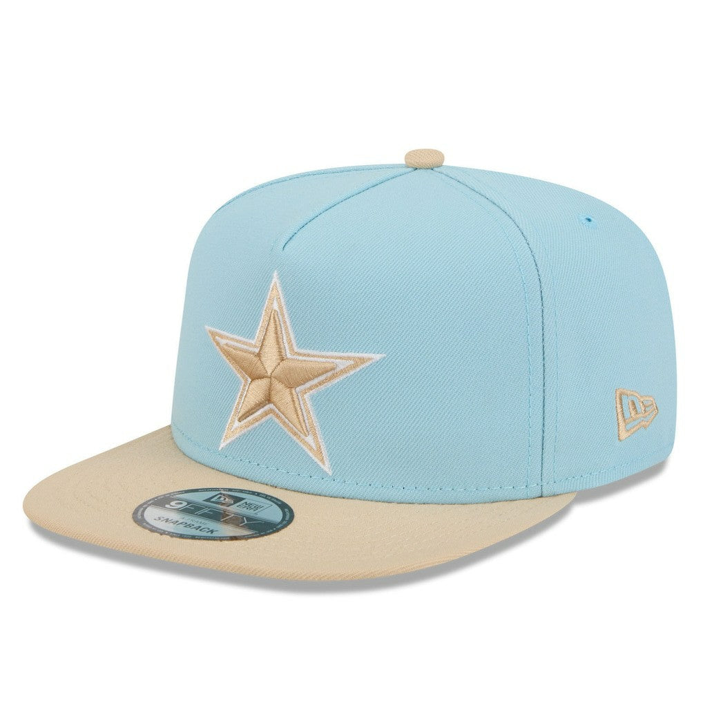 Dallas Cowboys New Era Two-Tone Color Pack A-Frame 9FIFTY Snapback Hat - Light Blue/Brown outlet