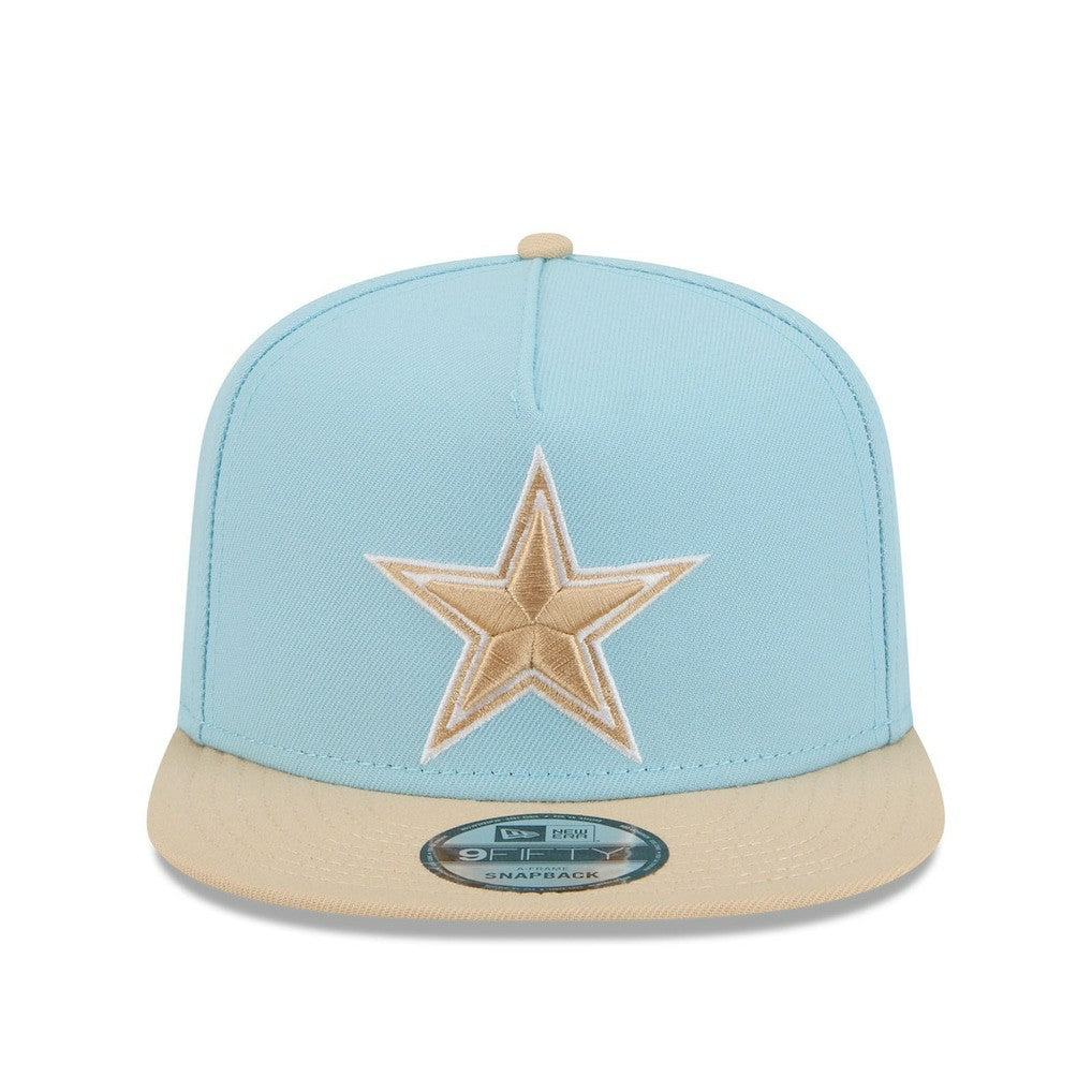 Dallas Cowboys New Era Two-Tone Color Pack A-Frame 9FIFTY Snapback Hat - Light Blue/Brown outlet