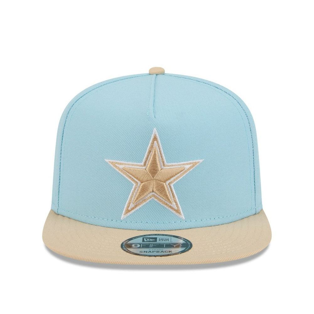 Dallas Cowboys New Era Two-Tone Color Pack A-Frame 9FIFTY Snapback Hat - Light Blue/Brown outlet