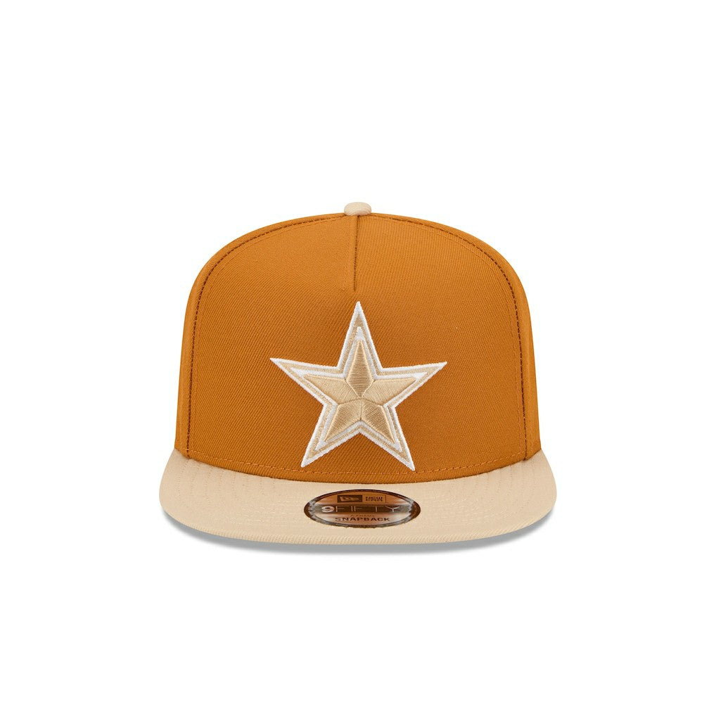 Dallas Cowboys New Era Two-Tone Color Pack A-Frame 9FIFTY Snapback Hat - Brown/Light Beige on sale
