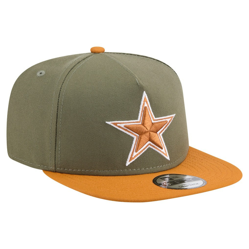 Dallas Cowboys New Era Two-Tone A-Frame 9FIFTY Snapback Hat - Olive/Brown on sale