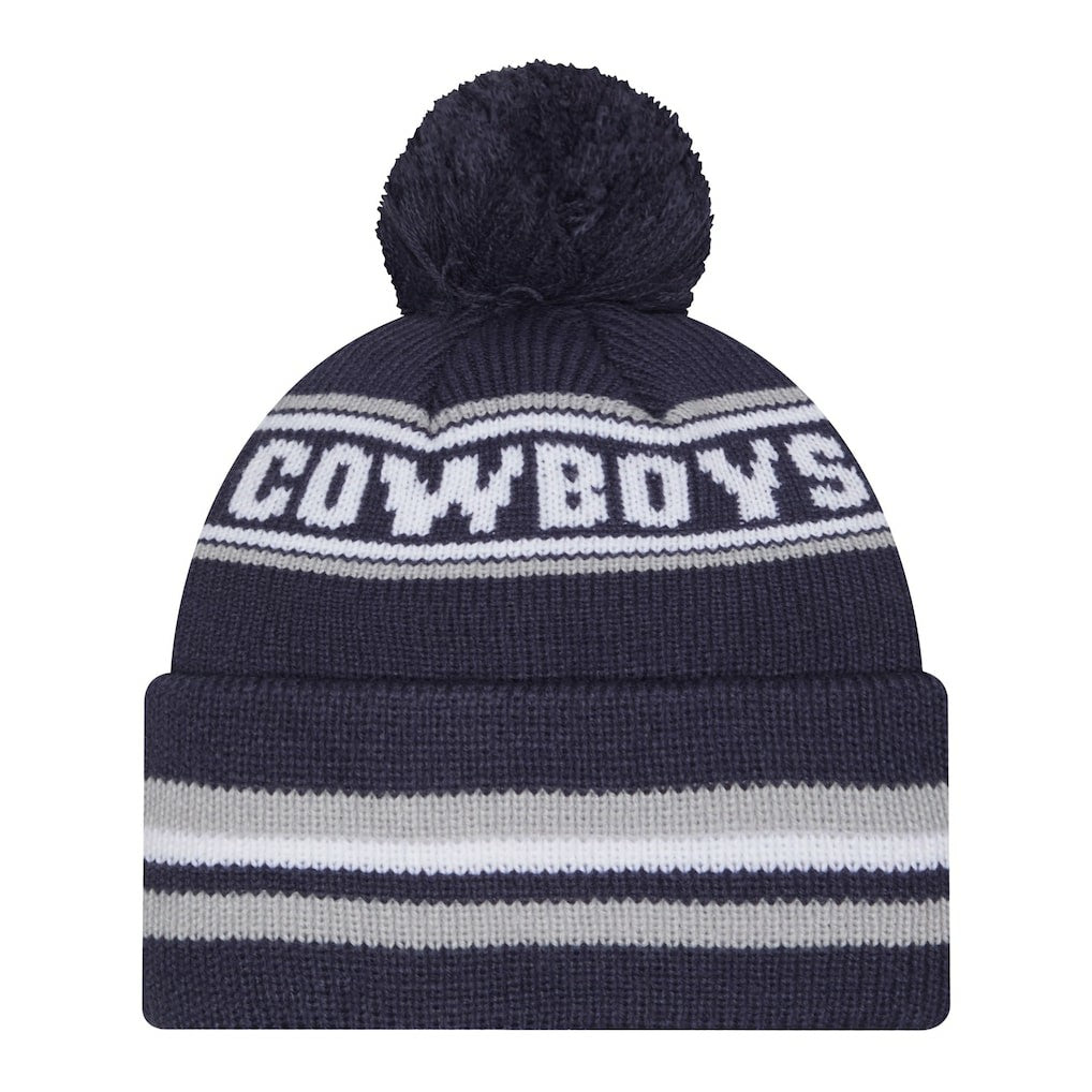 Dallas Cowboys New Era Youth Classic Cuffed Knit Hat with Pom - Navy on sale