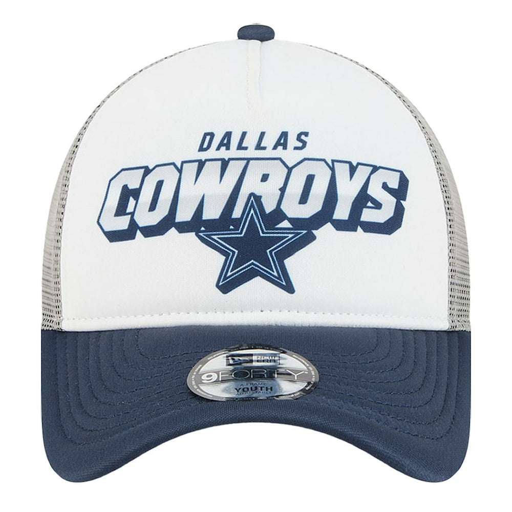 Dallas Cowboys New Era Preschool Streak A-Frame 9FORTY Adjustable Hat - White/Navy for sale