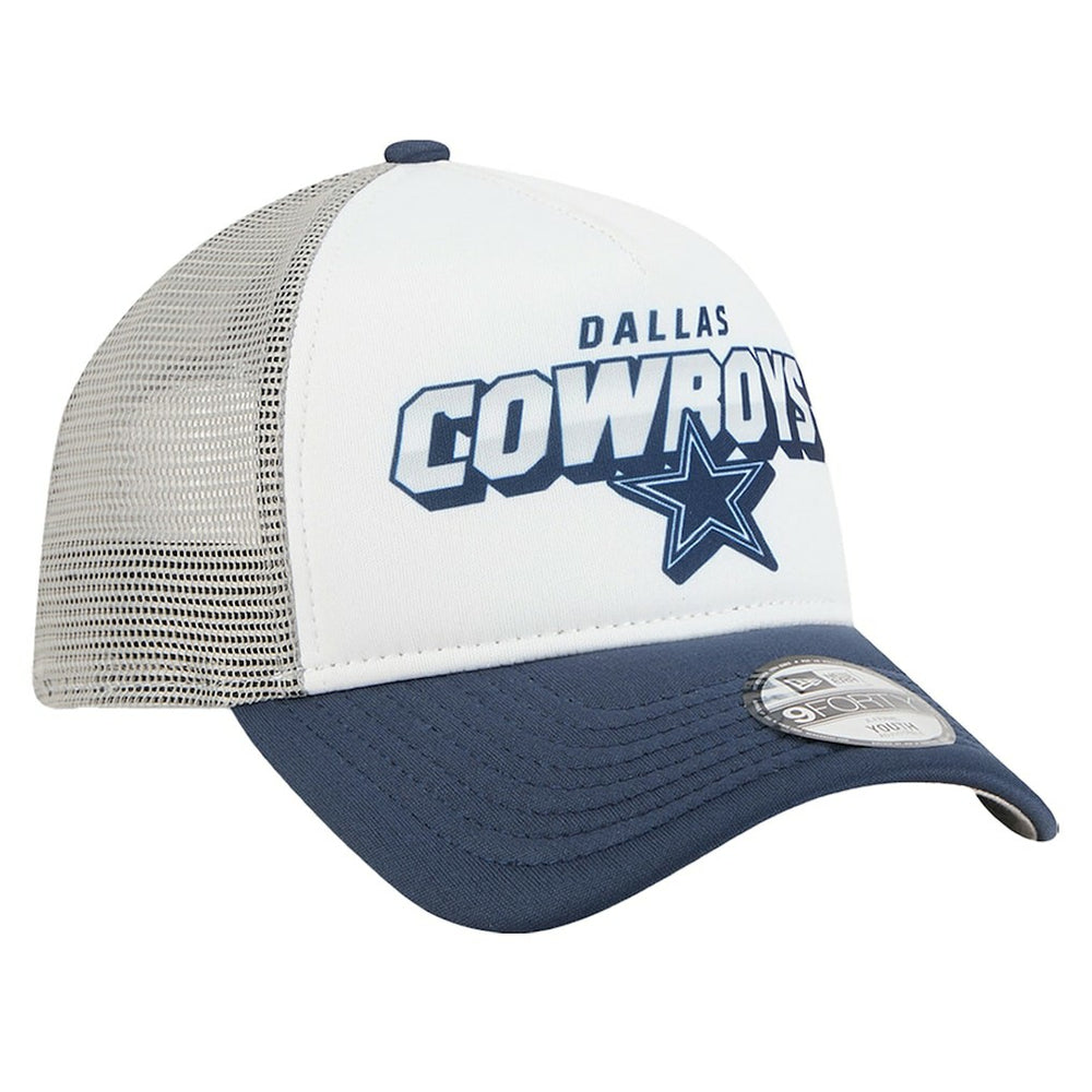 Dallas Cowboys New Era Preschool Streak A-Frame 9FORTY Adjustable Hat - White/Navy for sale