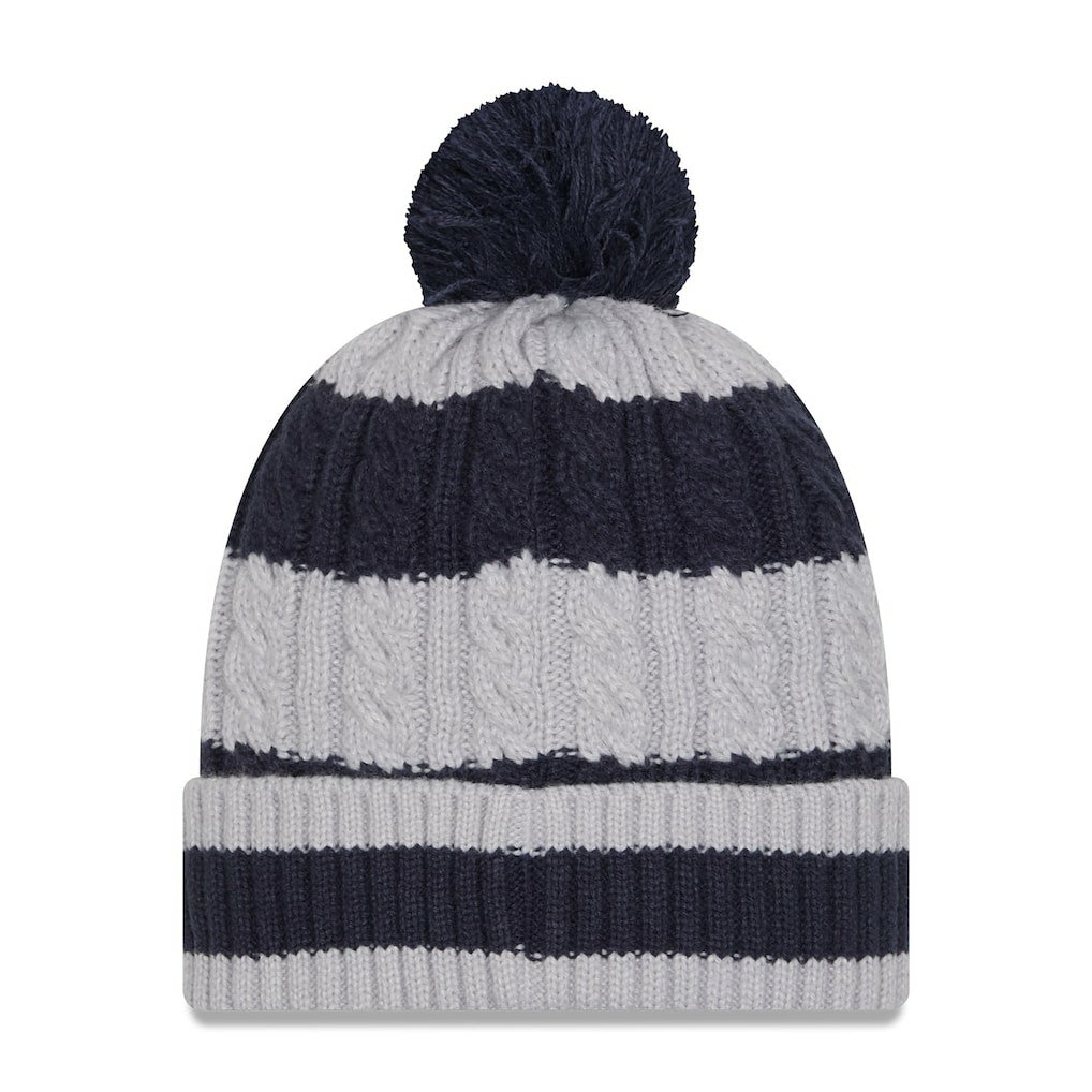 Dallas Cowboys New Era Women's Braided Cuffed Knit Hat with Pom - Navy for sale