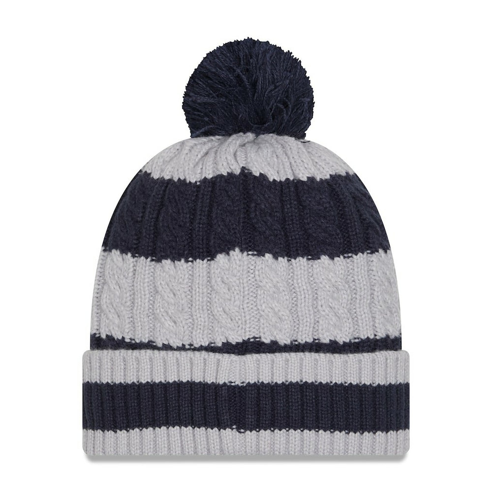 Dallas Cowboys New Era Women's Braided Cuffed Knit Hat with Pom - Navy for sale