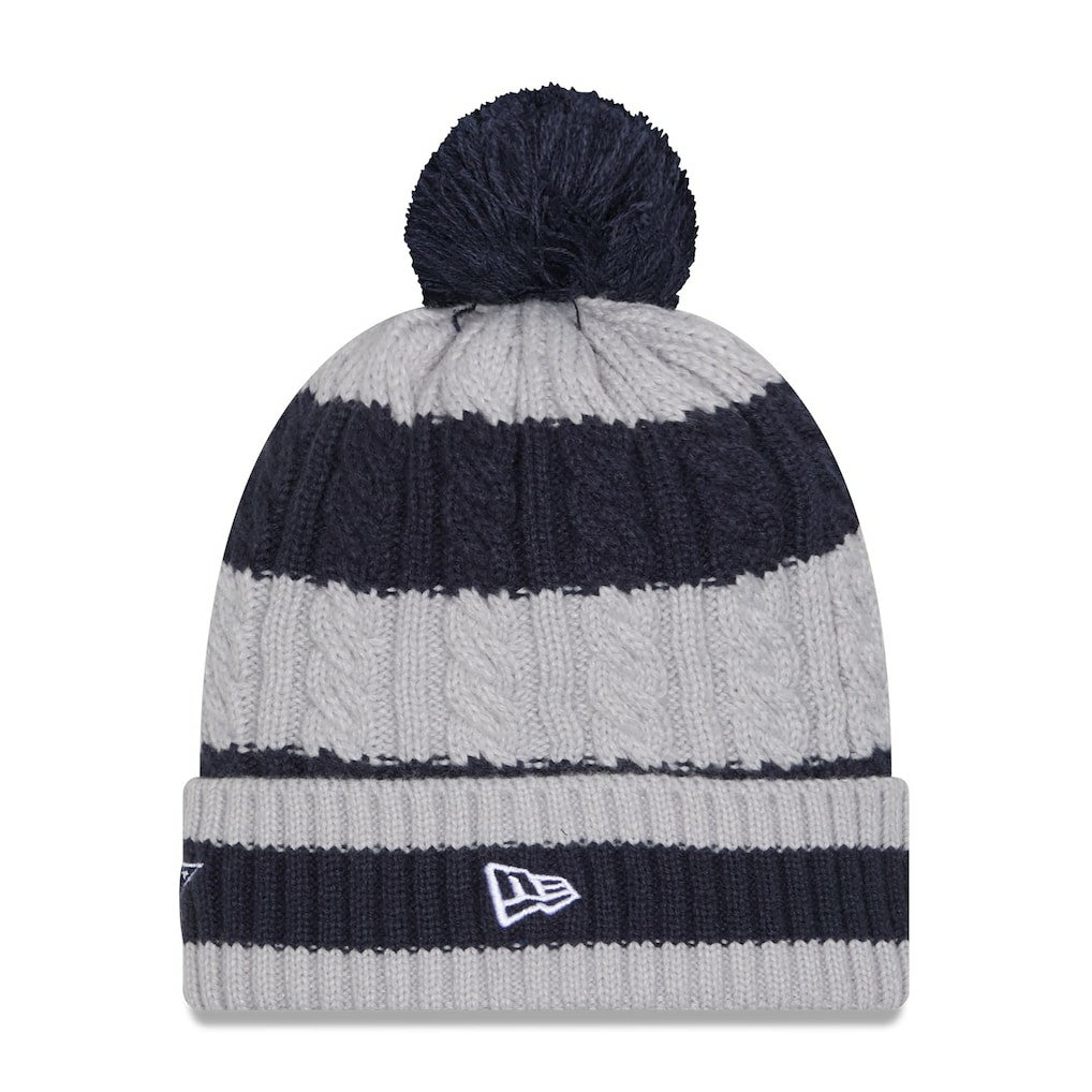 Dallas Cowboys New Era Women's Braided Cuffed Knit Hat with Pom - Navy for sale