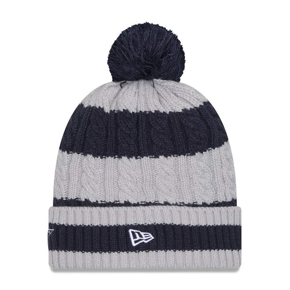 Dallas Cowboys New Era Women's Braided Cuffed Knit Hat with Pom - Navy for sale