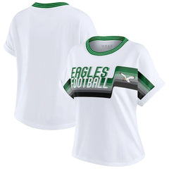 Philadelphia Eagles WEAR by Erin Andrews Women's Cropped Center Stripe Dolman T-Shirt - White online