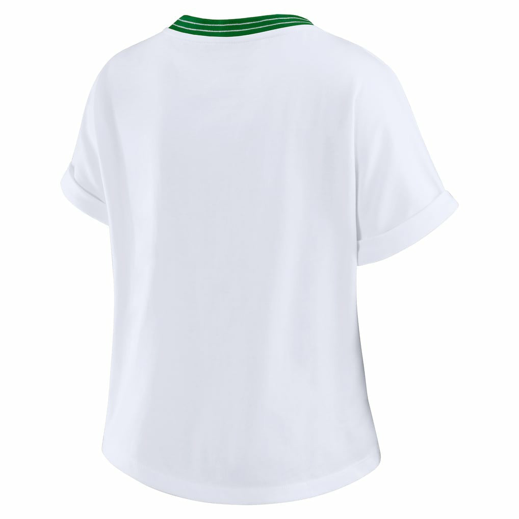 Philadelphia Eagles WEAR by Erin Andrews Women's Cropped Center Stripe Dolman T-Shirt - White online