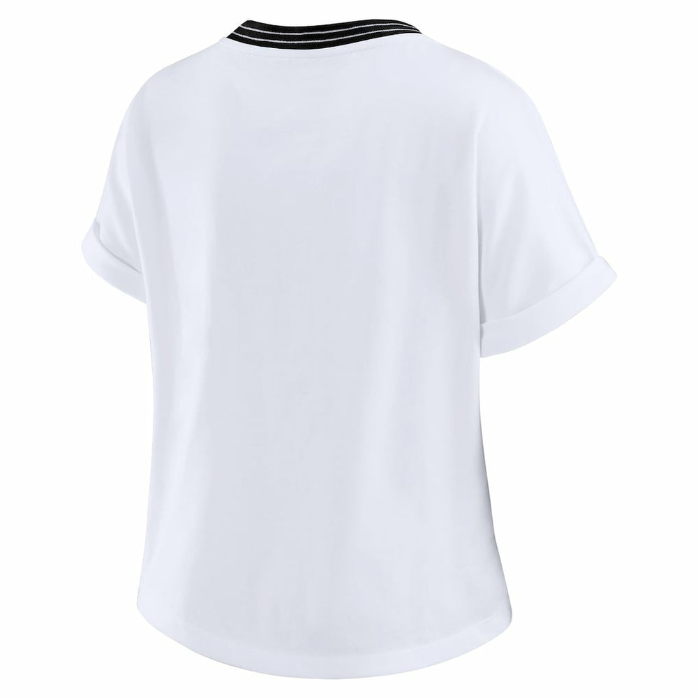 Pittsburgh Steelers WEAR by Erin Andrews Women's Cropped Center Stripe Dolman T-Shirt - White online