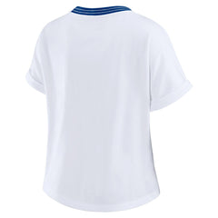 Seattle Seahawks WEAR by Erin Andrews Women's Cropped Center Stripe Dolman T-Shirt - White discount