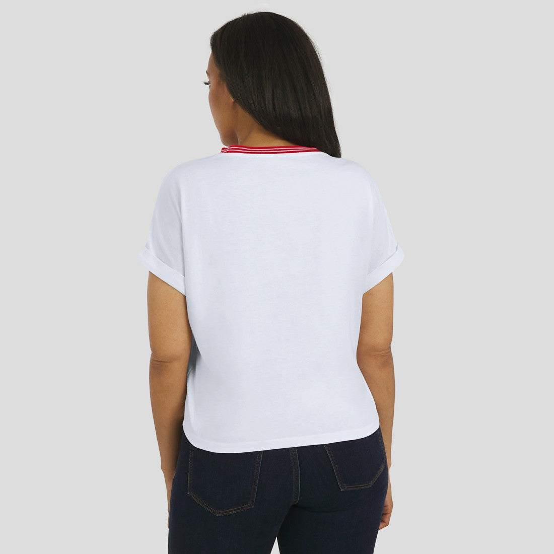 Tampa Bay Buccaneers WEAR by Erin Andrews Women's Cropped Center Stripe Dolman T-Shirt - White cheap