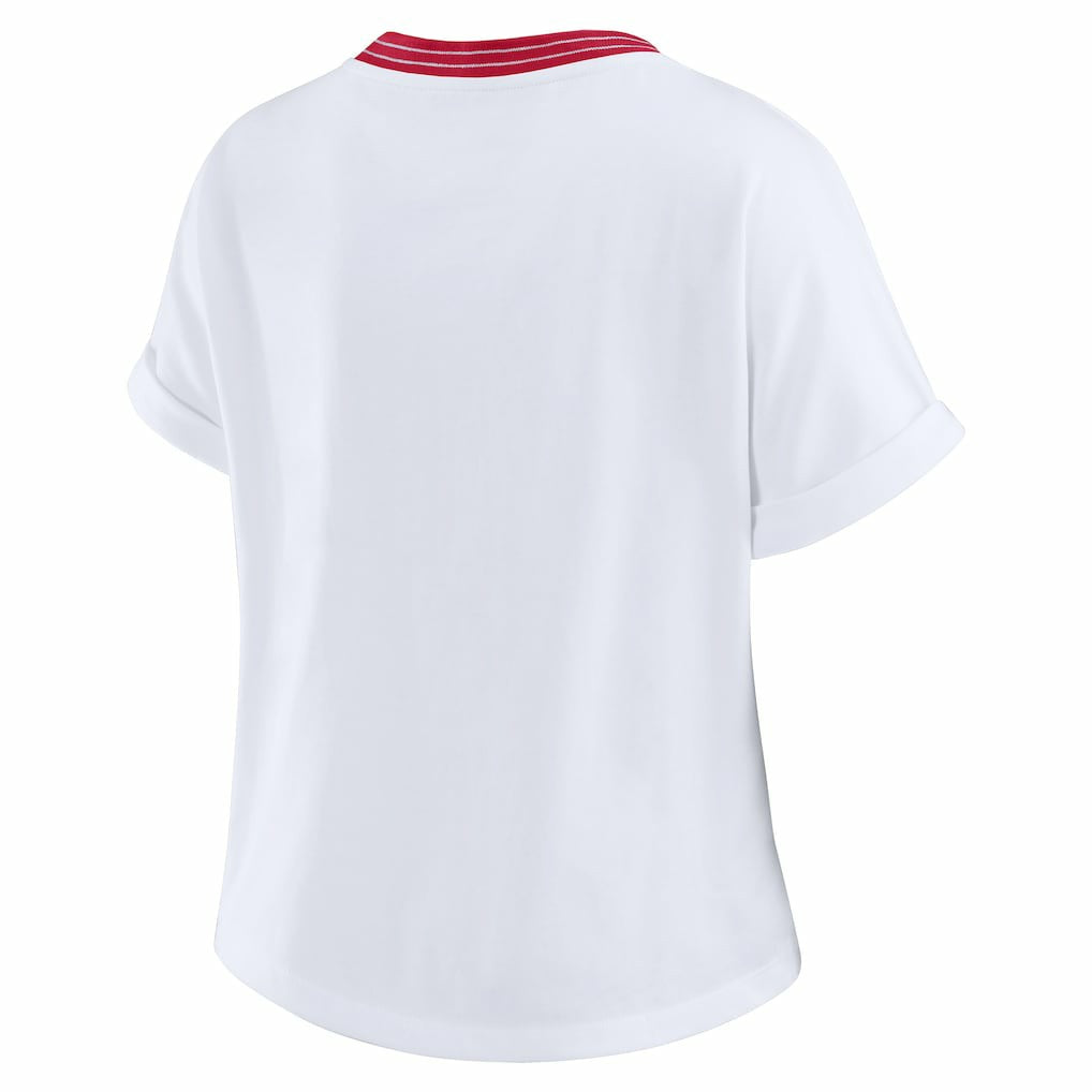 Arizona Cardinals WEAR by Erin Andrews Women's Cropped Center Stripe Dolman T-Shirt - White sale