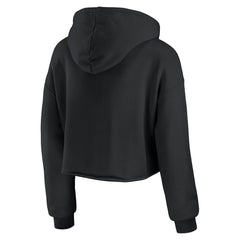 Atlanta Falcons WEAR by Erin Andrews Women's Domestic Cropped Pullover Hoodie - Black for sale