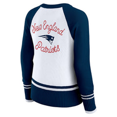 New England Patriots WEAR by Erin Andrews Women's Colorblock Raglan Sweater - White/Navy online