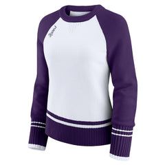 Baltimore Ravens WEAR by Erin Andrews Women's Colorblock Raglan Sweater - White/Purple discount