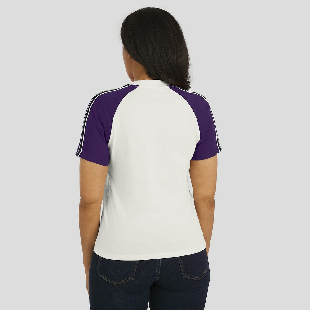 Baltimore Ravens WEAR by Erin Andrews Women's Sleeve Stripe Distressed Raglan T-Shirt - White online
