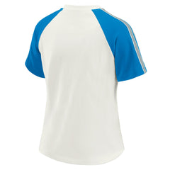 Detroit Lions WEAR by Erin Andrews Women's Sleeve Stripe Distressed Raglan T-Shirt - White cheap