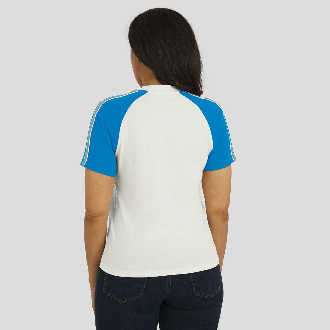 Detroit Lions WEAR by Erin Andrews Women's Sleeve Stripe Distressed Raglan T-Shirt - White cheap