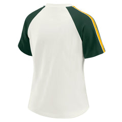 Green Bay Packers WEAR by Erin Andrews Women's Sleeve Stripe Distressed Raglan T-Shirt - White sale