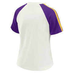 Minnesota Vikings WEAR by Erin Andrews Women's Sleeve Stripe Distressed Raglan T-Shirt - White sale