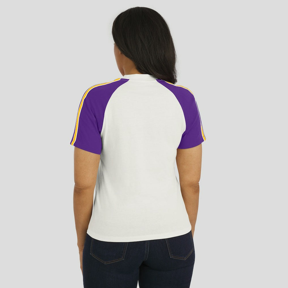 Minnesota Vikings WEAR by Erin Andrews Women's Sleeve Stripe Distressed Raglan T-Shirt - White sale