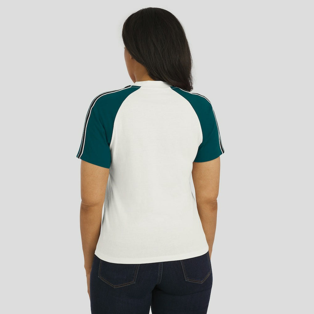Philadelphia Eagles WEAR by Erin Andrews Women's Sleeve Stripe Distressed Raglan T-Shirt - White outlet