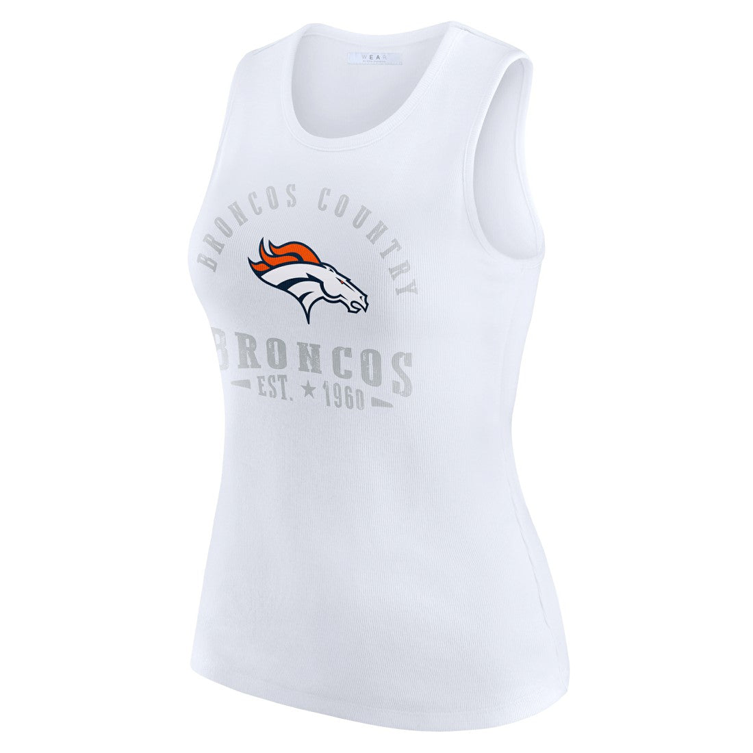 Denver Broncos WEAR by Erin Andrews Women's Ribbed Graphic Tank Top - White outlet