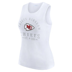Kansas City Chiefs WEAR by Erin Andrews Women's Ribbed Graphic Tank Top - White discount