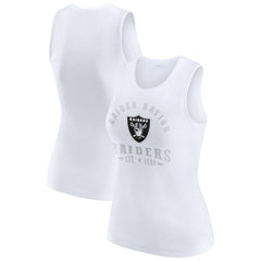 Las Vegas Raiders WEAR by Erin Andrews Women's Ribbed Graphic Tank Top - White discount