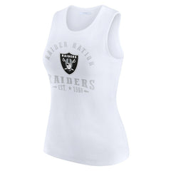 Las Vegas Raiders WEAR by Erin Andrews Women's Ribbed Graphic Tank Top - White discount