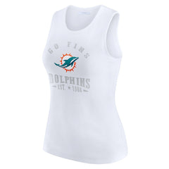 Miami Dolphins WEAR by Erin Andrews Women's Ribbed Graphic Tank Top - White outlet