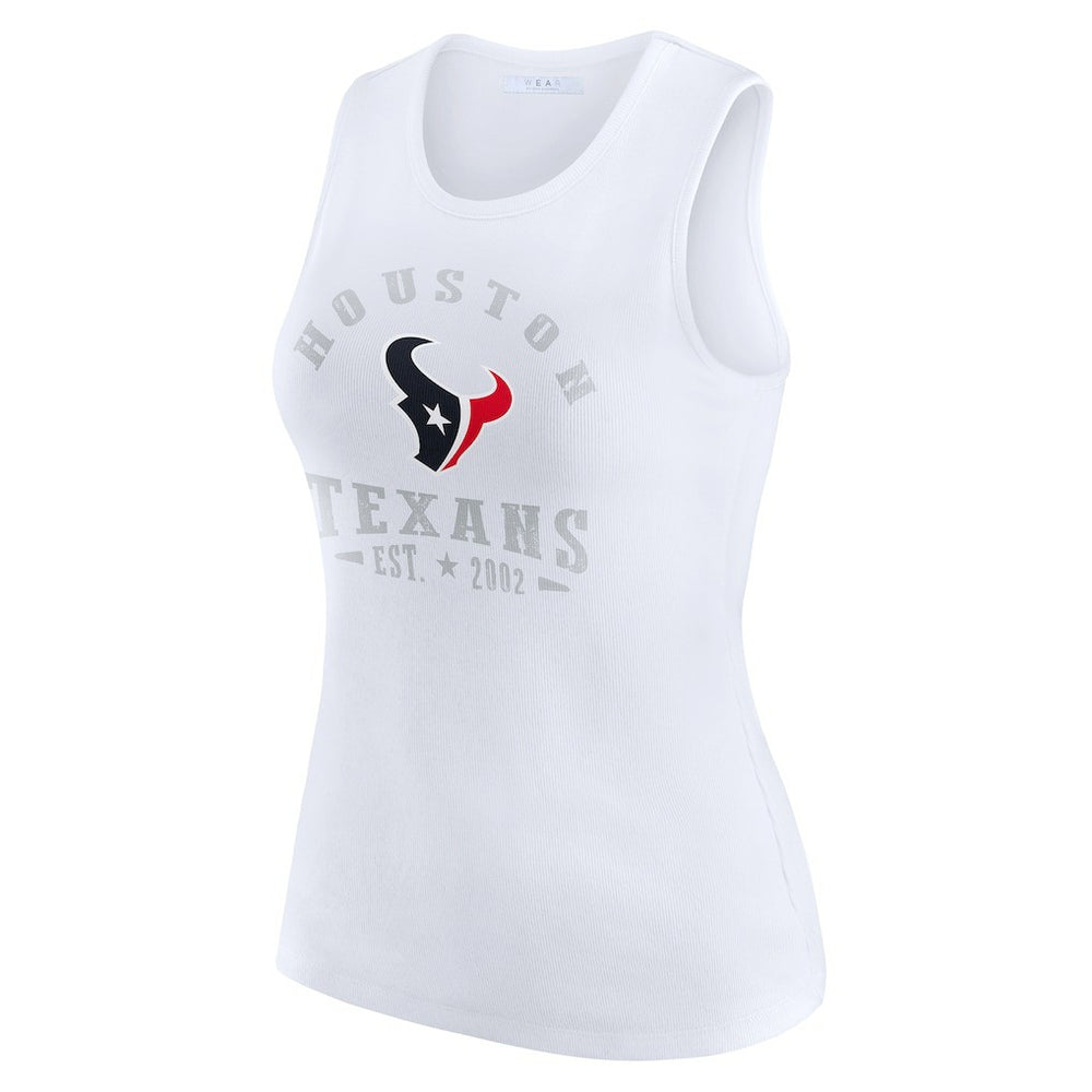 Houston Texans WEAR by Erin Andrews Women's Ribbed Graphic Tank Top - White discount