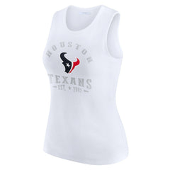 Houston Texans WEAR by Erin Andrews Women's Ribbed Graphic Tank Top - White discount