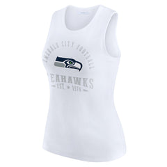 Seattle Seahawks WEAR by Erin Andrews Women's Ribbed Graphic Tank Top - White discount