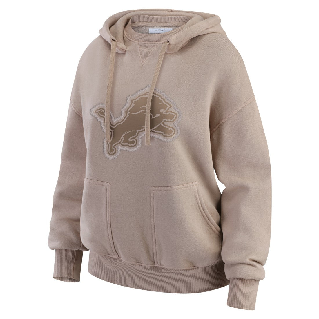 Detroit Lions WEAR by Erin Andrews Women's Washed Pullover Crewdie - Tan sale