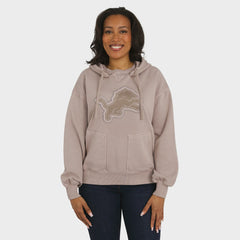 Detroit Lions WEAR by Erin Andrews Women's Washed Pullover Crewdie - Tan sale