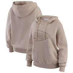 Kansas City Chiefs WEAR by Erin Andrews Women's Washed Pullover Crewdie - Tan outlet