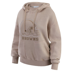 Cleveland Browns WEAR by Erin Andrews Women's Washed Pullover Crewdie - Tan outlet