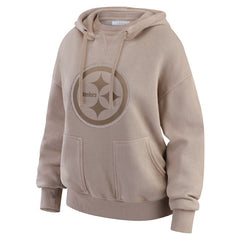 Pittsburgh Steelers WEAR by Erin Andrews Women's Washed Pullover Crewdie - Tan cheap