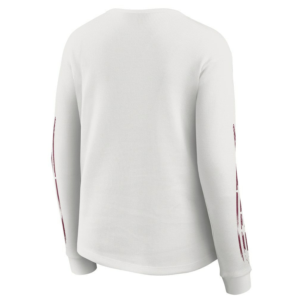 Washington Commanders WEAR by Erin Andrews Women's Graphic Waffle Long-Sleeve T-Shirt - White on sale